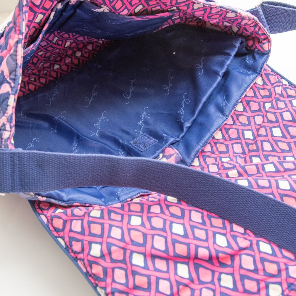Vera Bradley Messenger Bag Colorful Crossbody Floral Laptop Katalina Pink Purple - Picture 7 of 11